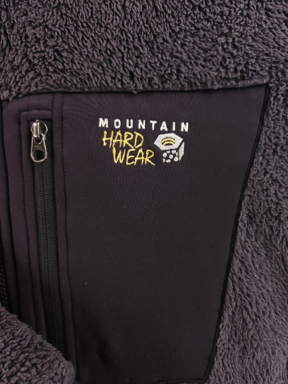 Mountain Hardwear Logo Polyester Fleece Jacket Gray Large Solid Mens Outdoors - Picture 3 of 16